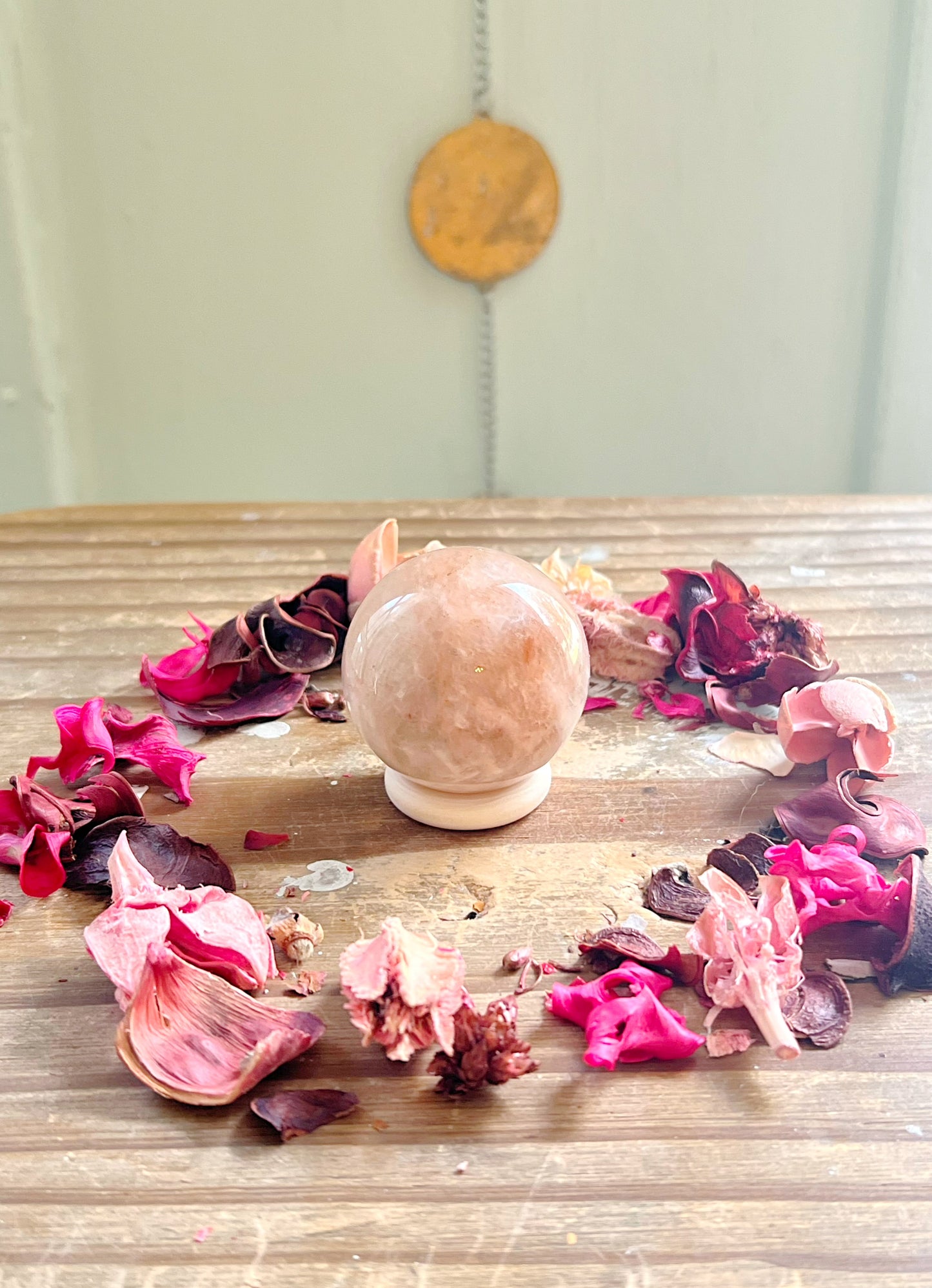 Moonstone x Fire Quartz Sphere