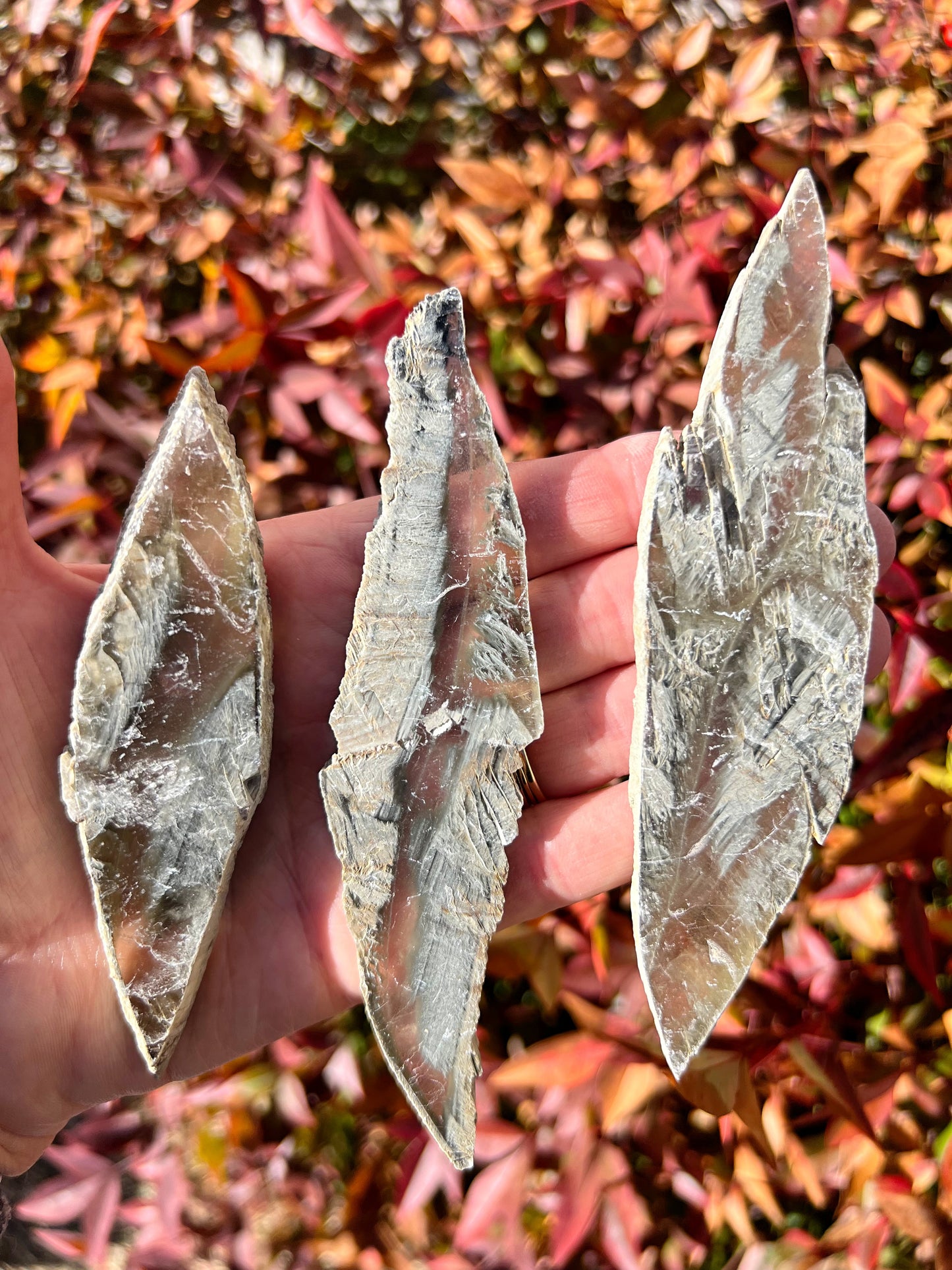 Mixed Mineral Selenite Feathers UV REACTIVE
