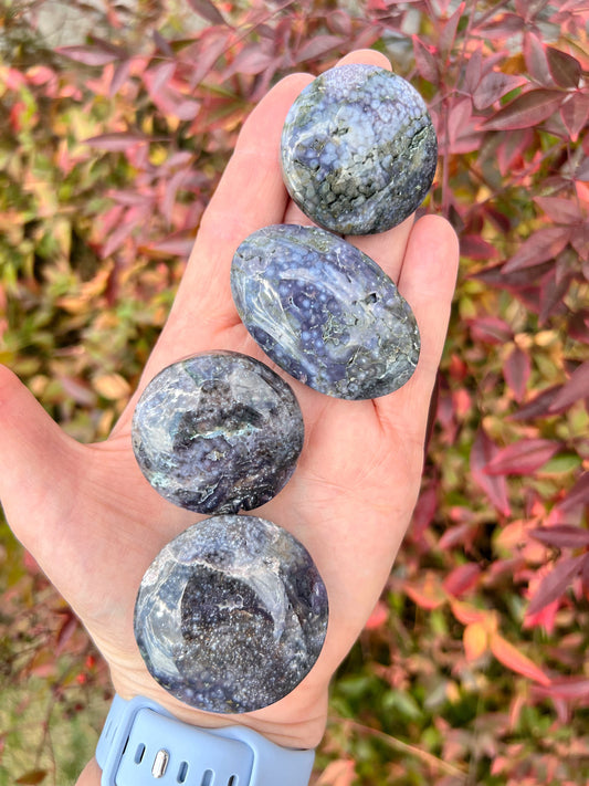 Grape Agate Palm Stones