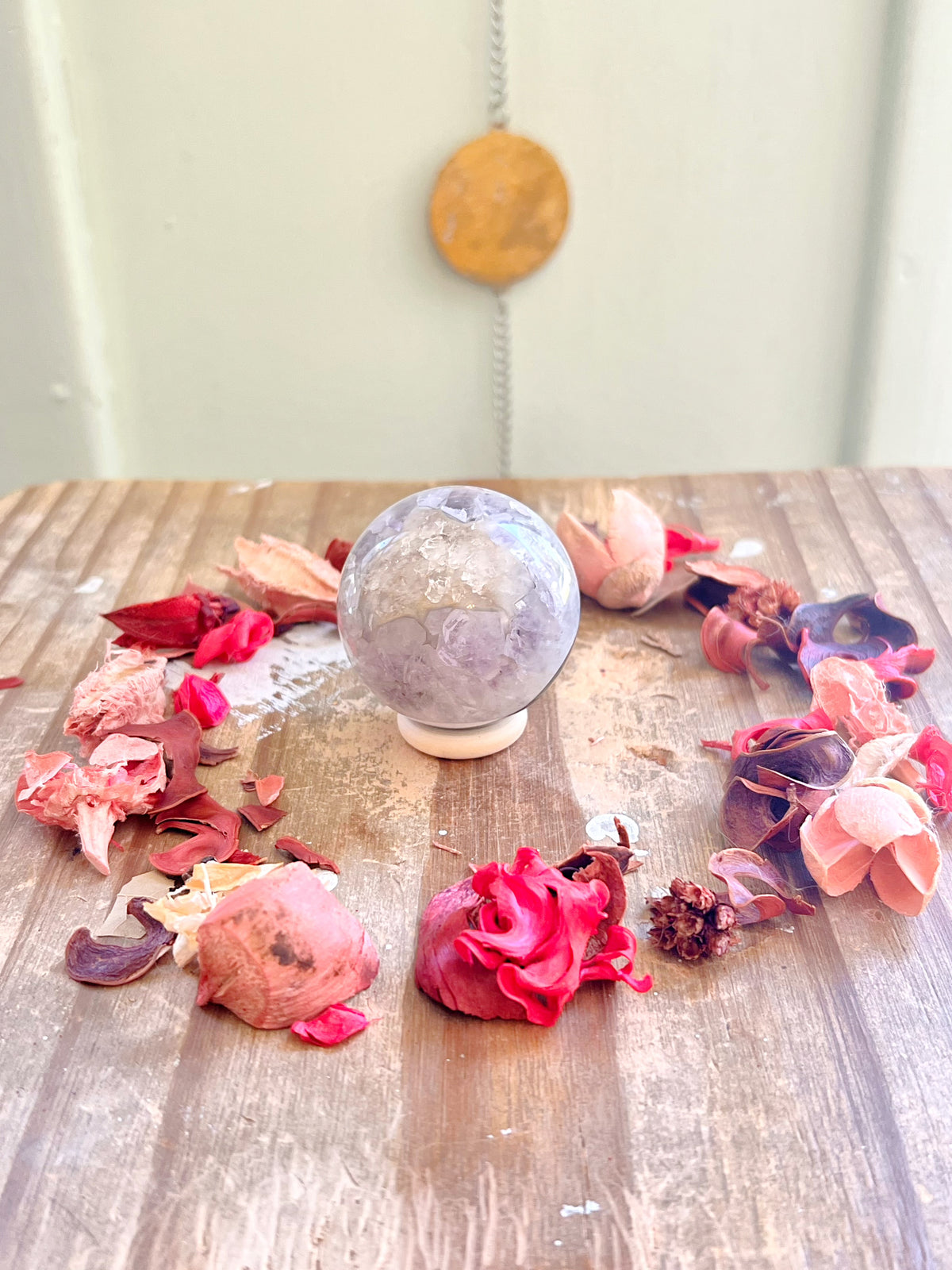 Amethyst x Black Agate Sphere