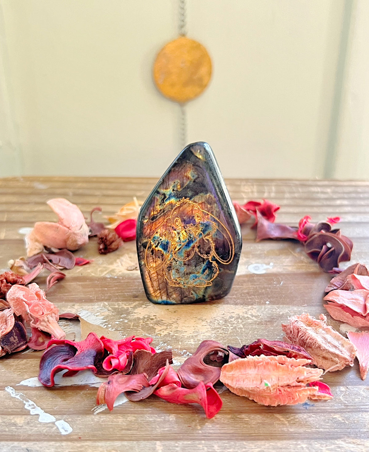 Labradorite Freeform with Bunny Rabbit