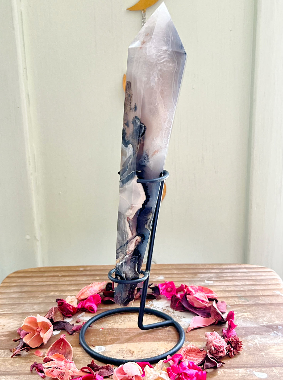 Volcano Agate Wands on Stands (UV REACTIVE)