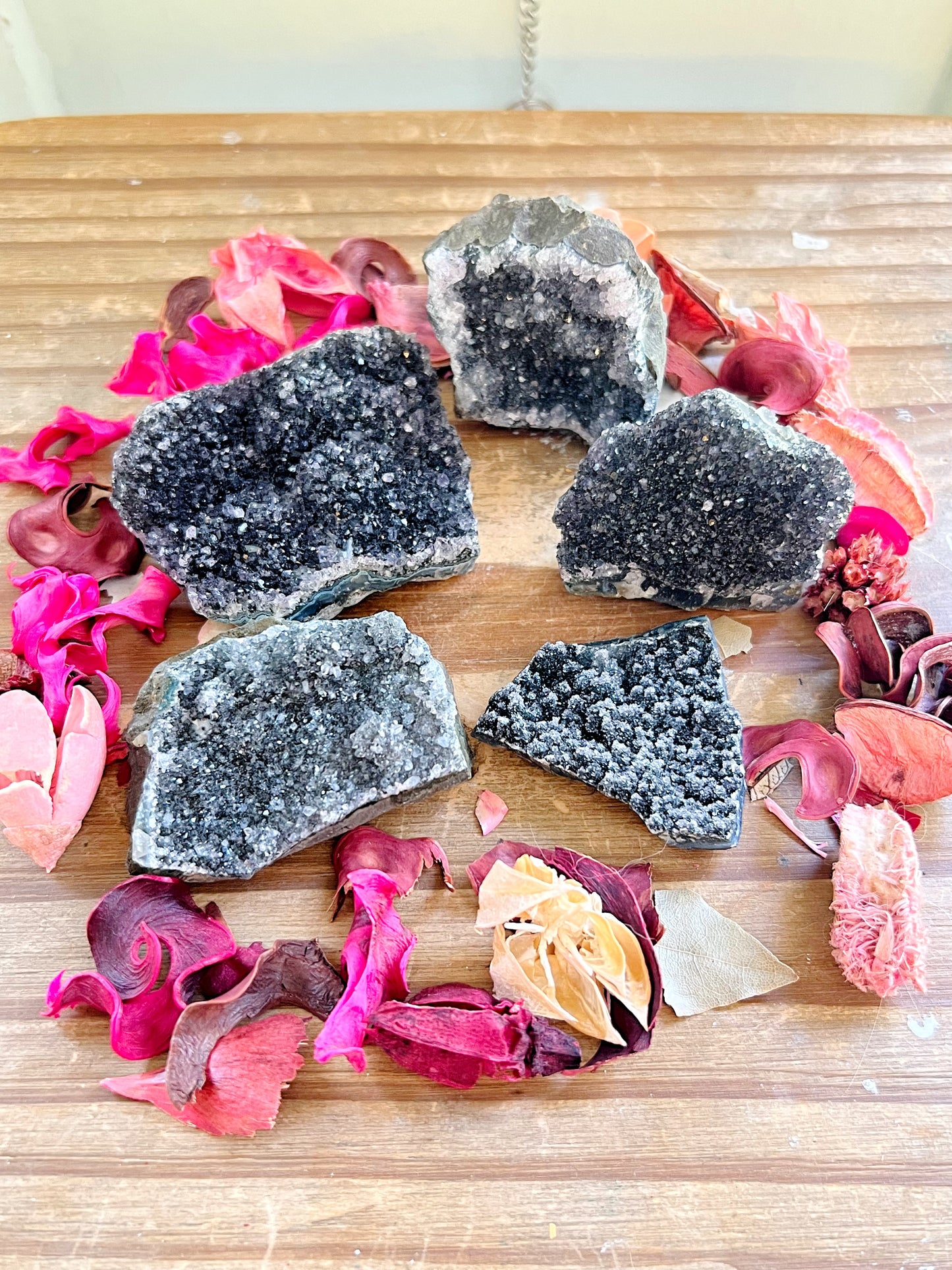 Black Amethyst Clusters