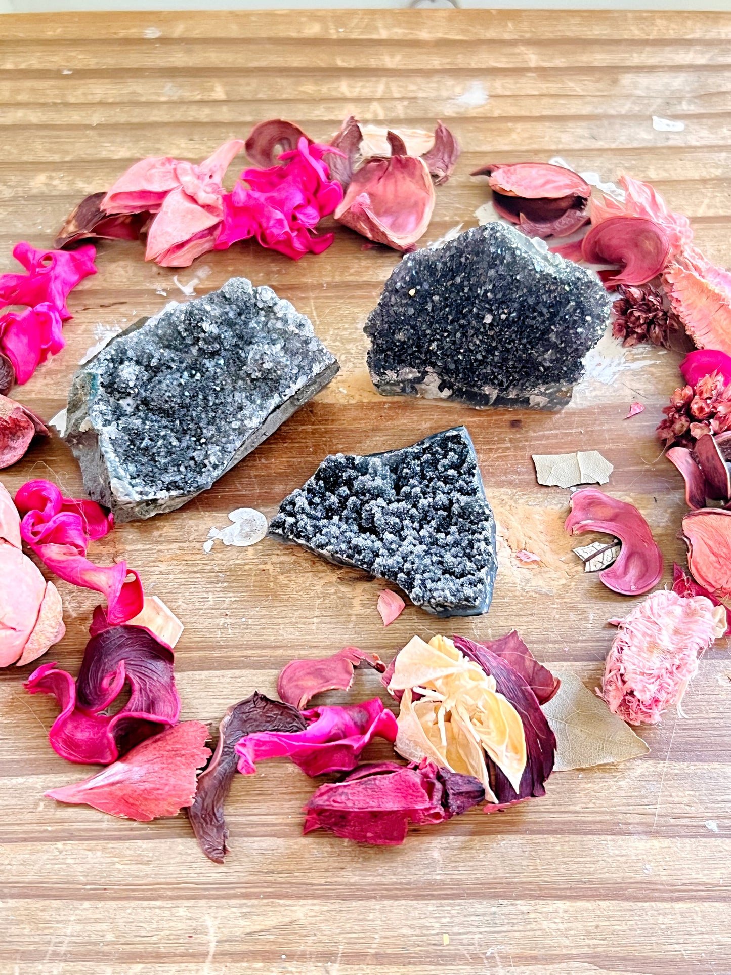 Black Amethyst Clusters