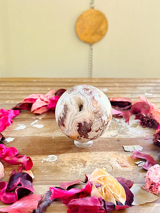 Druzy Mexican Lace Agate Sphere