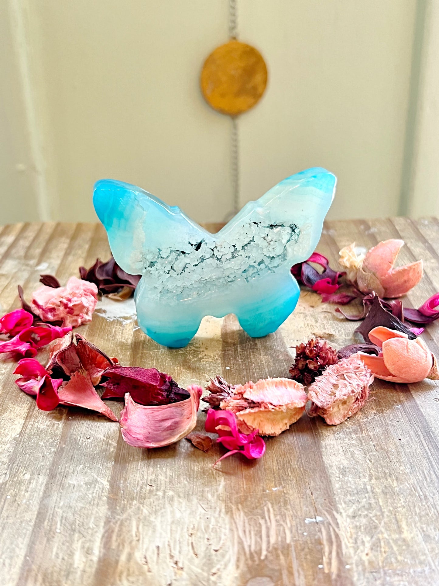 Blue Agate Butterfly Carvings