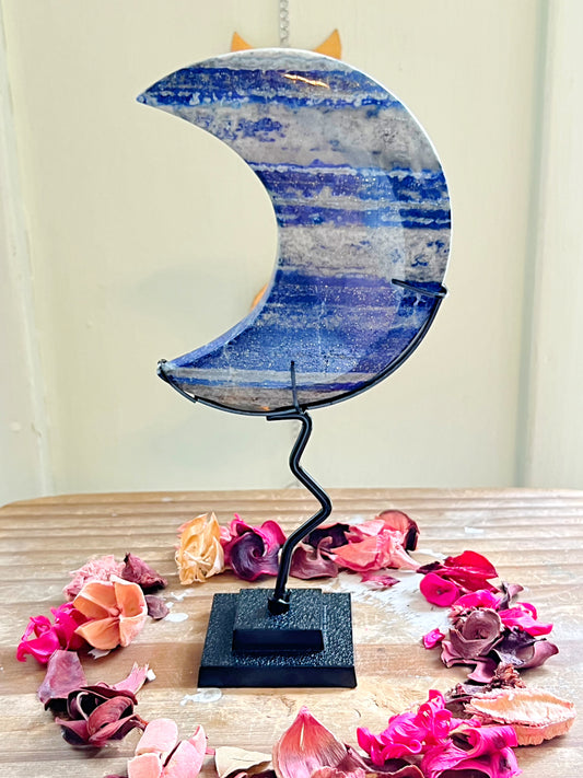 Lapis Lazuli Moon on Stand