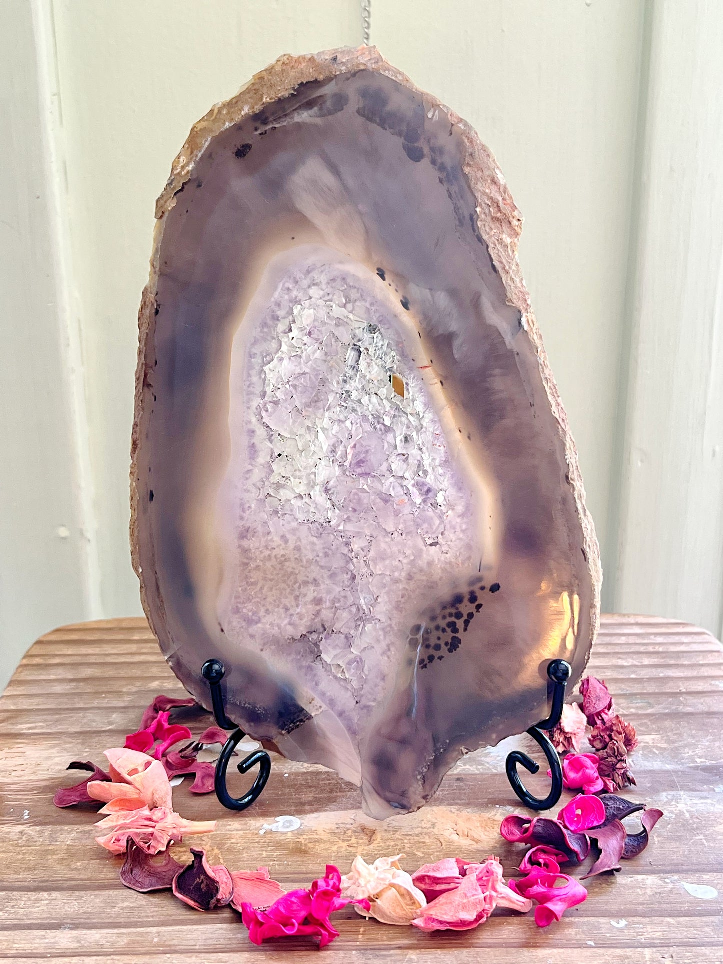 XL Amethyst x Agate Slab on Stand