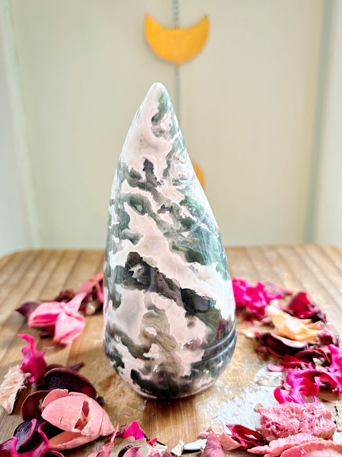 XL Moss Agate Gnome Carving