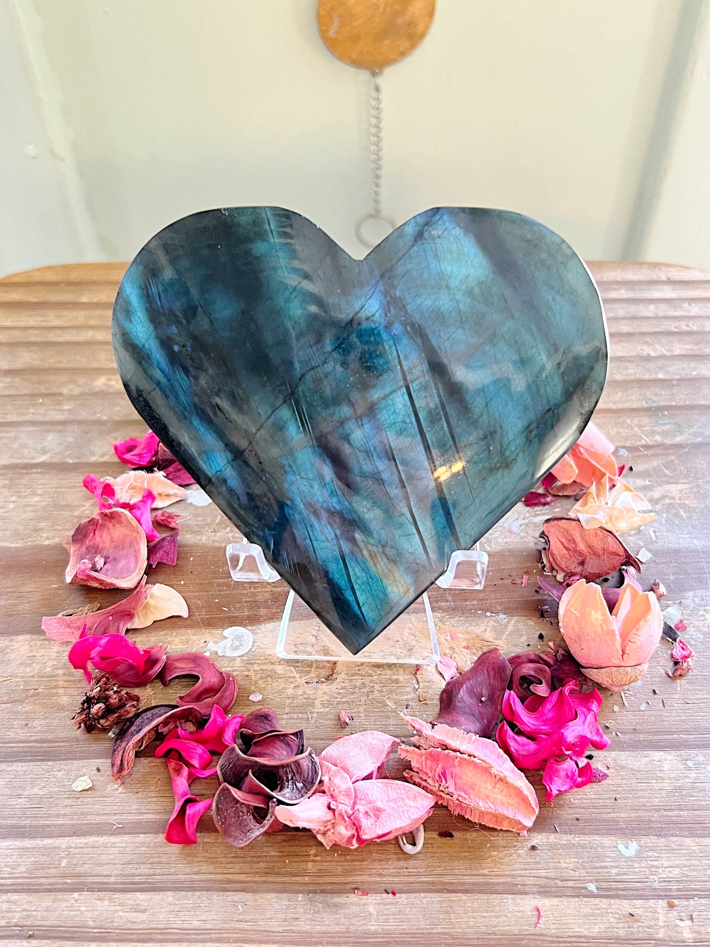 Labradorite Hearts on Stands