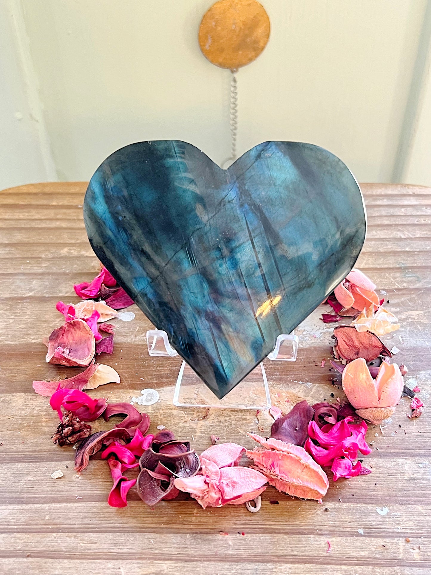 Labradorite Hearts on Stands