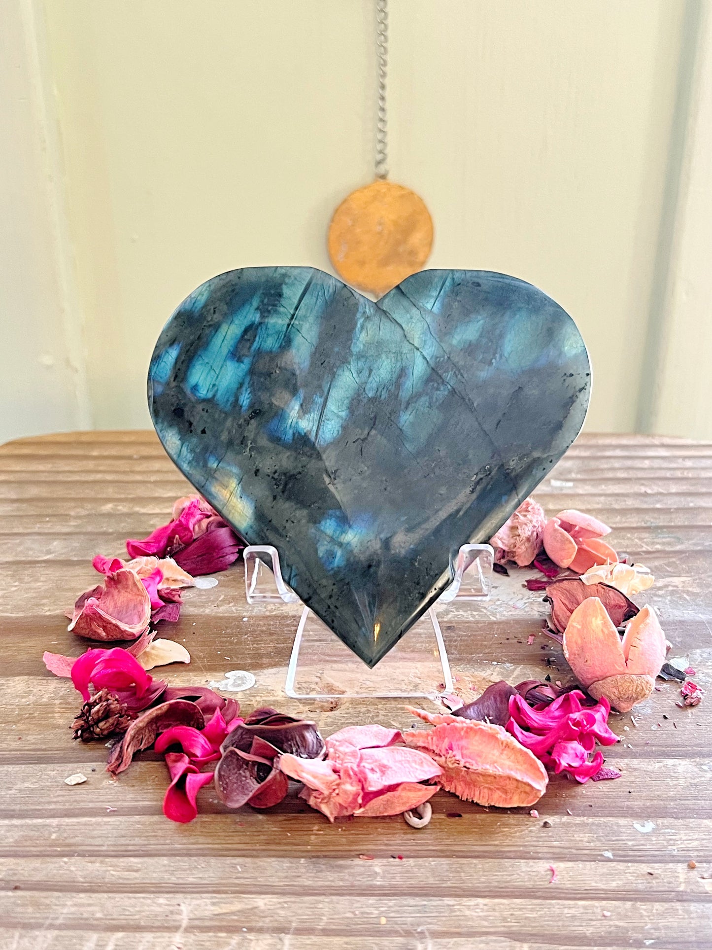 Labradorite Hearts on Stands