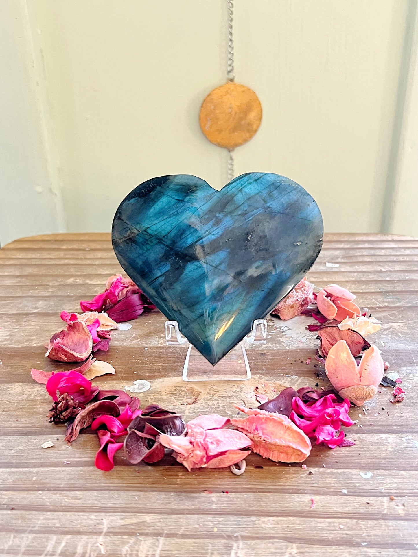 Labradorite Hearts on Stands