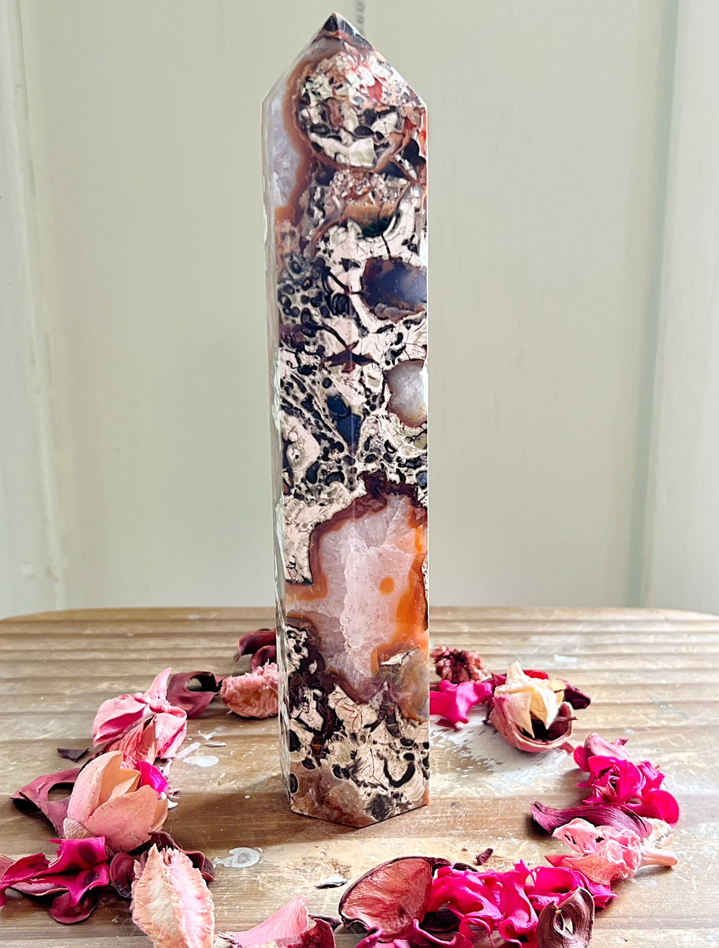 Coin Agate With Quartz Tower