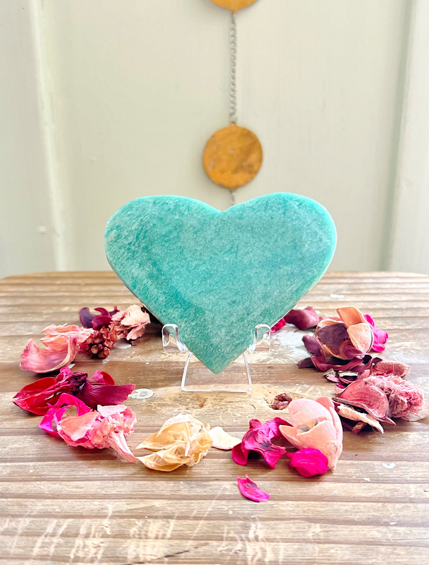 Amazonite Heart with Stand