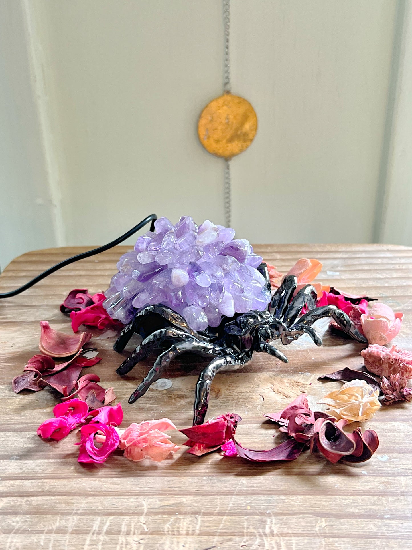 Amethyst Spider Lamp