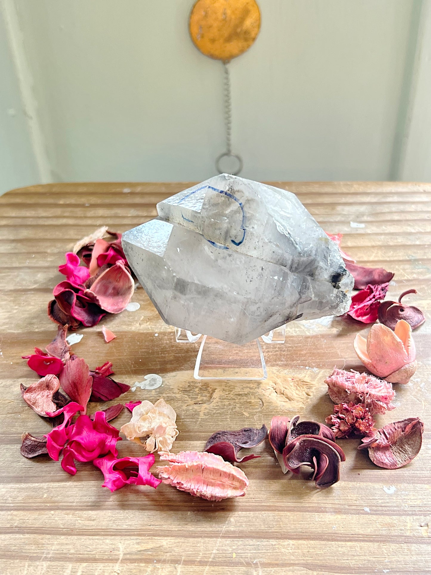 Rare Enhydro Quartz with Stands