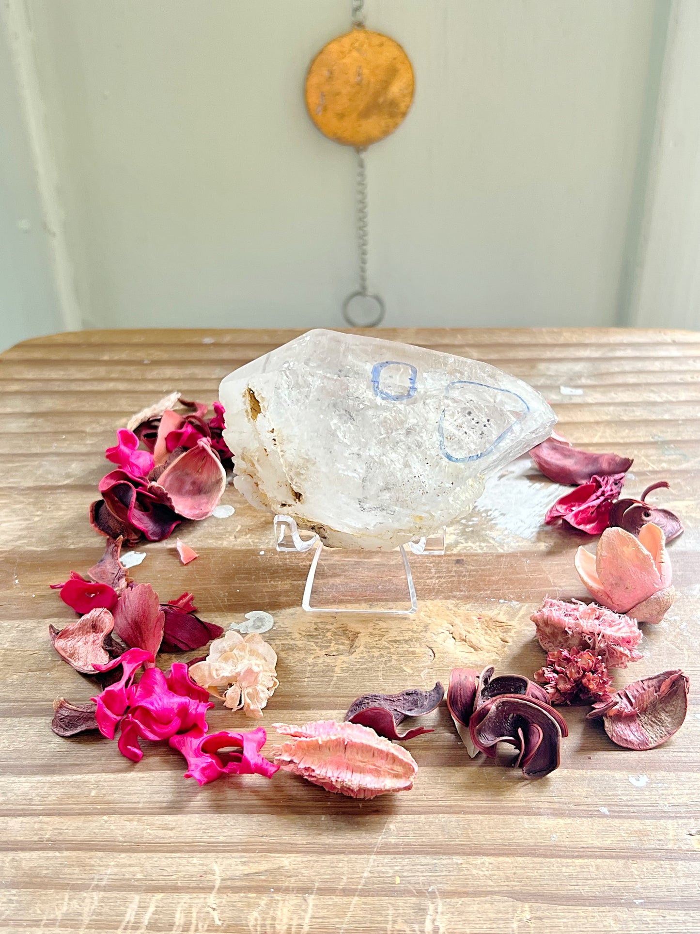 Rare Enhydro Quartz with Stands