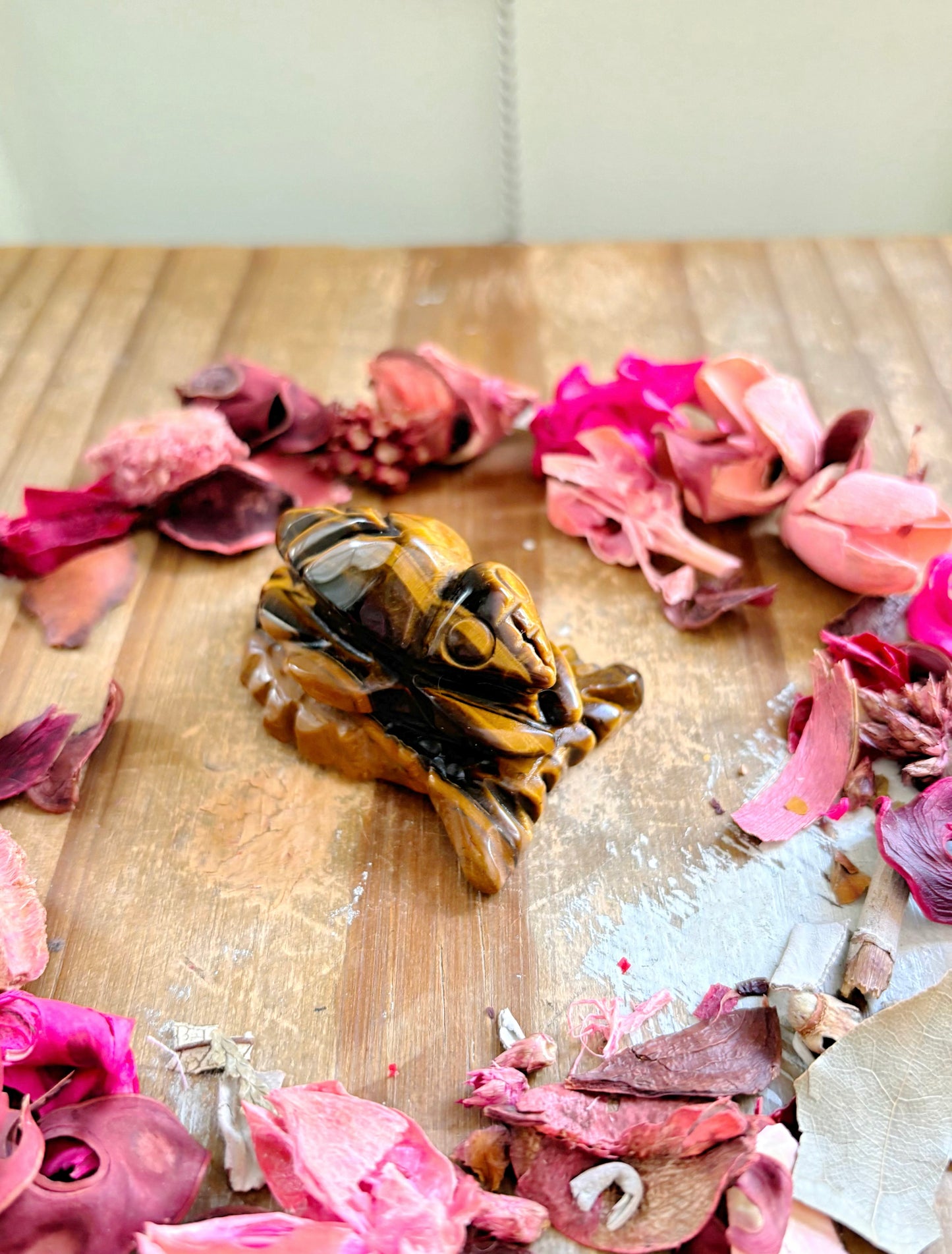 Tiger Eye Bug Carving