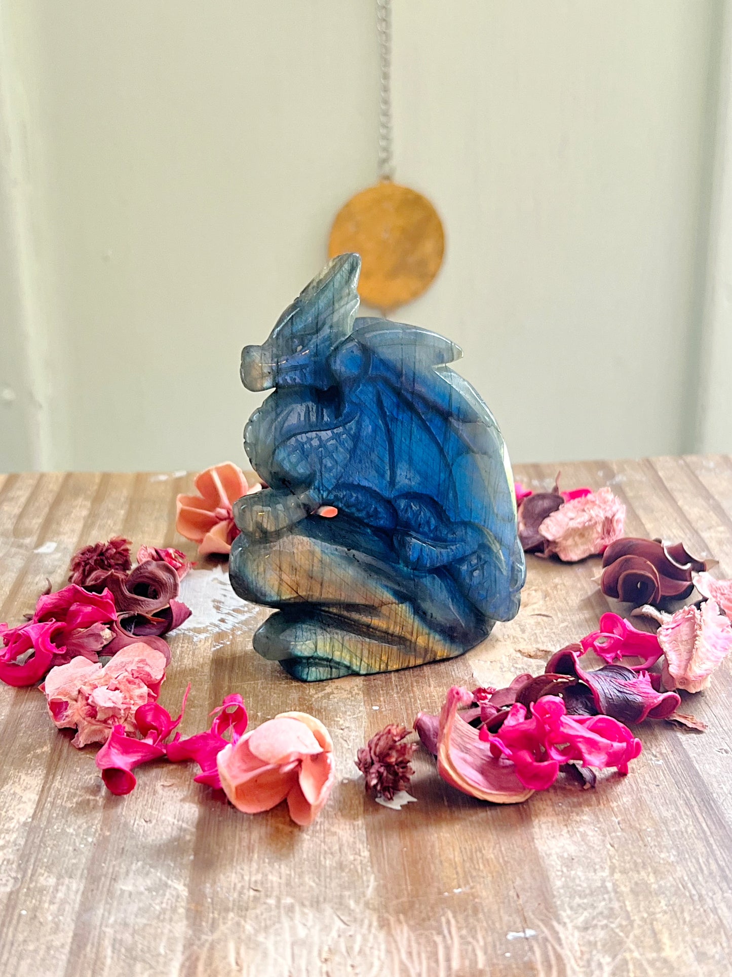 Labradorite Dragon Carving