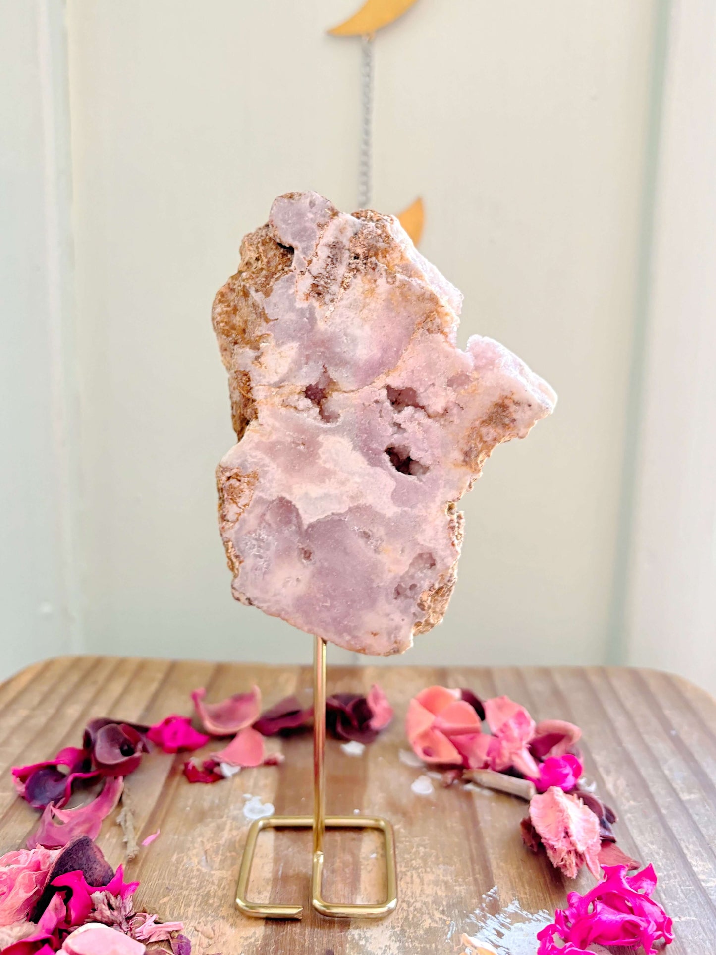 Rose and Quartz - Carvings - Large Pink Amethyst Slab on Stand