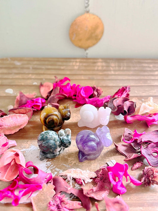 Rose and Quartz - Carvings - Mini Snail Carvings