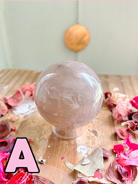 Rose and Quartz - Spheres - Star Blue Rose Quartz Sphere A2