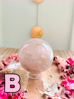 Rose and Quartz - Spheres - Star Blue Rose Quartz Sphere B2