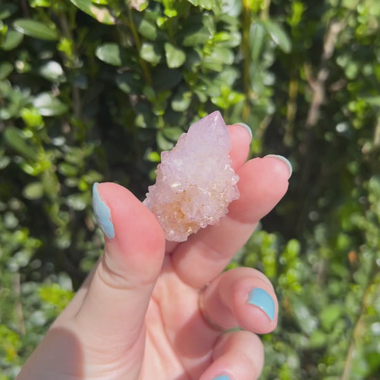 Rose and Quartz - Raw Crystals - Spirit Quartz Specimen With Display Box video B