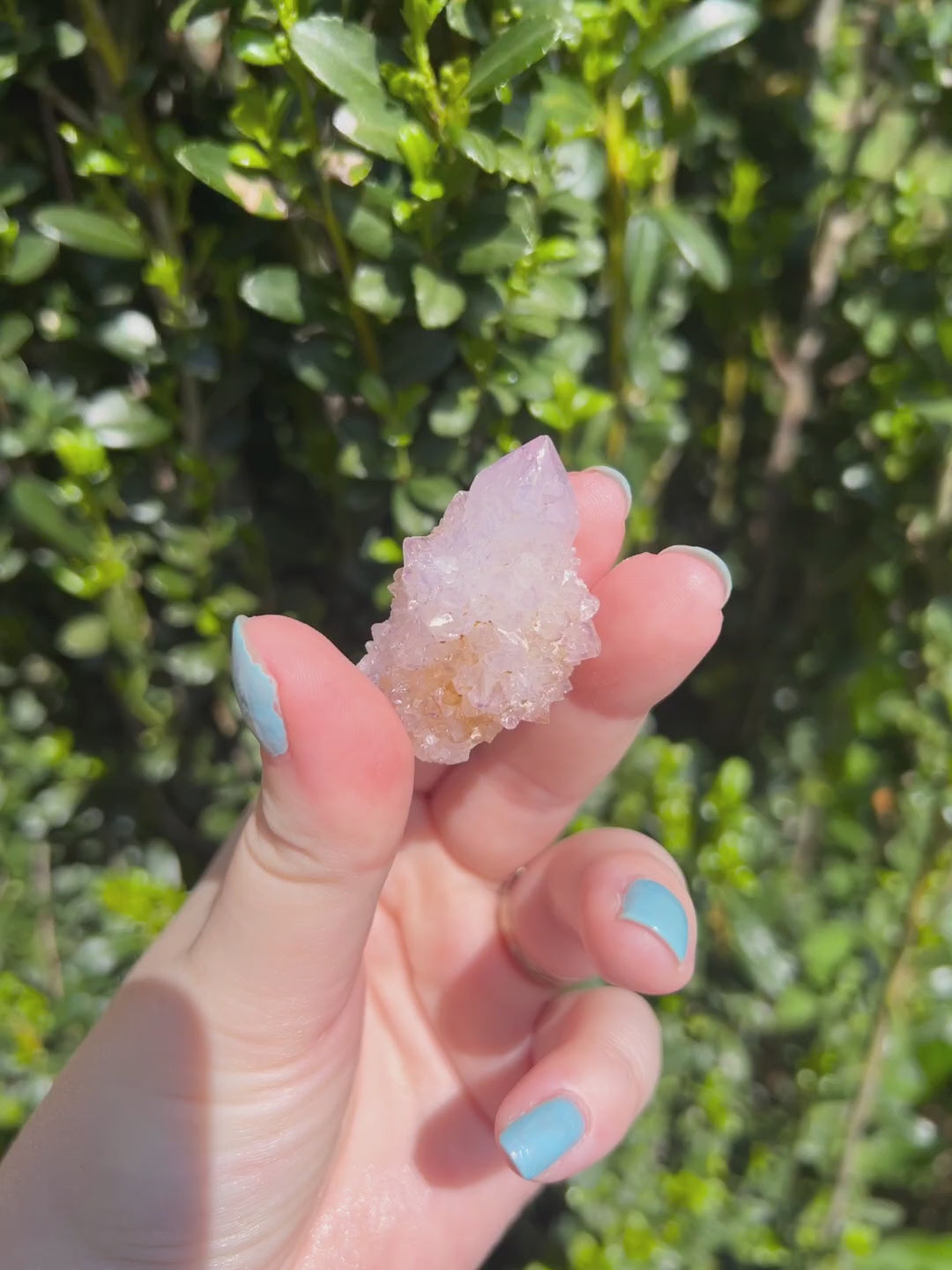 Rose and Quartz - Raw Crystals - Spirit Quartz Specimen With Display Box video B