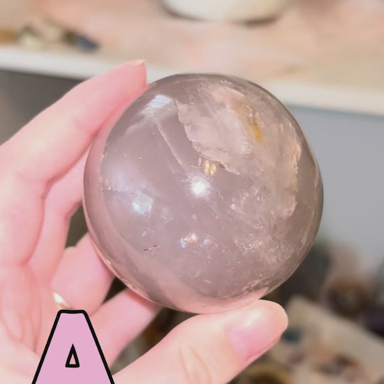 Rose and Quartz - Spheres - Star Blue Rose Quartz Sphere video A