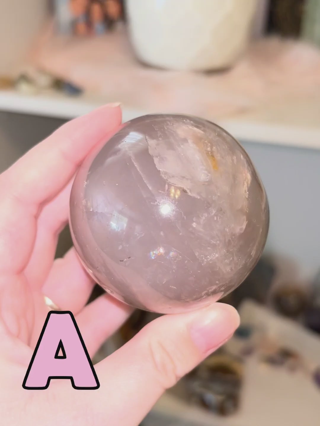 Rose and Quartz - Spheres - Star Blue Rose Quartz Sphere video A