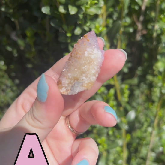 Rose and Quartz - Raw Crystals - Spirit Quartz Specimen With Display Box video A