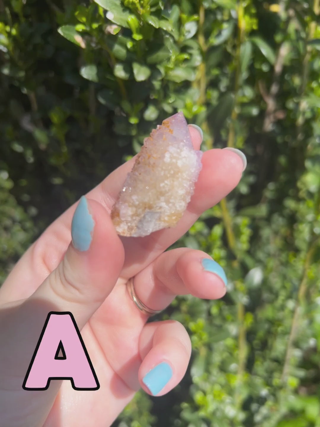 Rose and Quartz - Raw Crystals - Spirit Quartz Specimen With Display Box video A