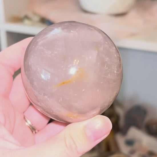 Rose and Quartz - Spheres - Star Blue Rose Quartz Sphere video B