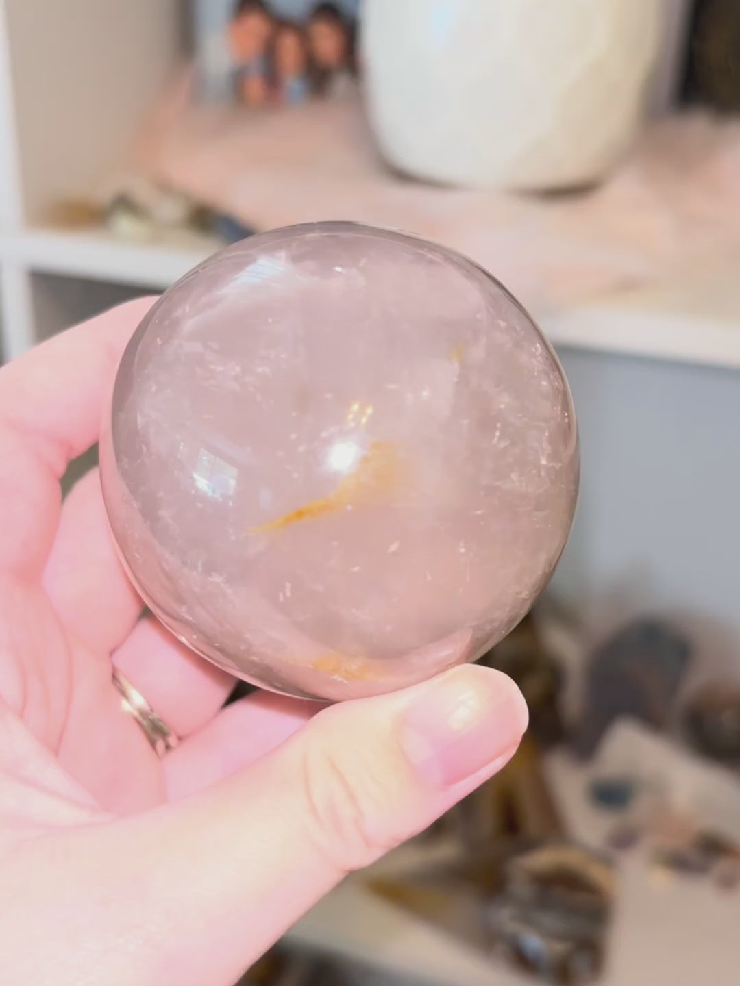 Rose and Quartz - Spheres - Star Blue Rose Quartz Sphere video B