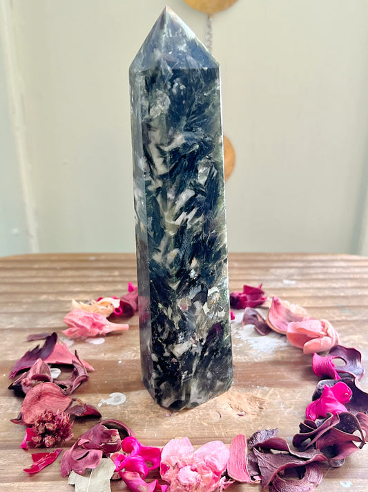 Rose and Quartz - Towers - Large Green Mica Tower